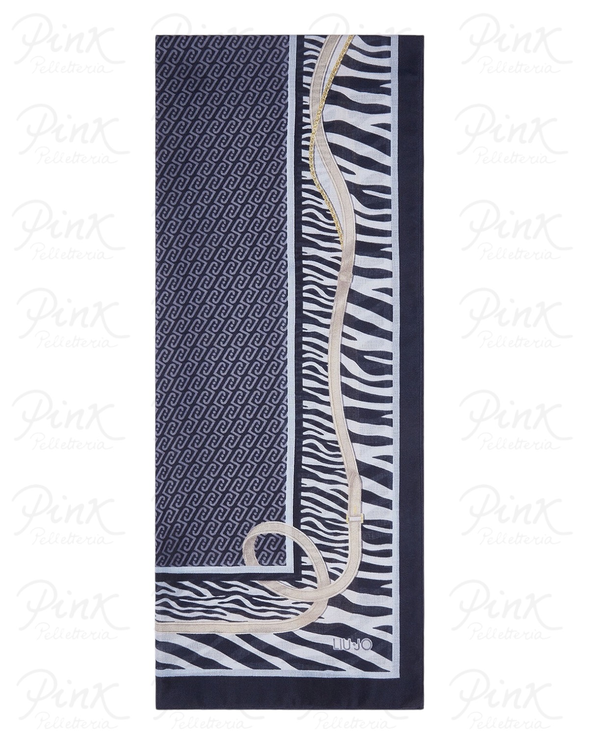 LIU JO Animalier Stola 2F6063T2745 90013 Midnight - immagine 3