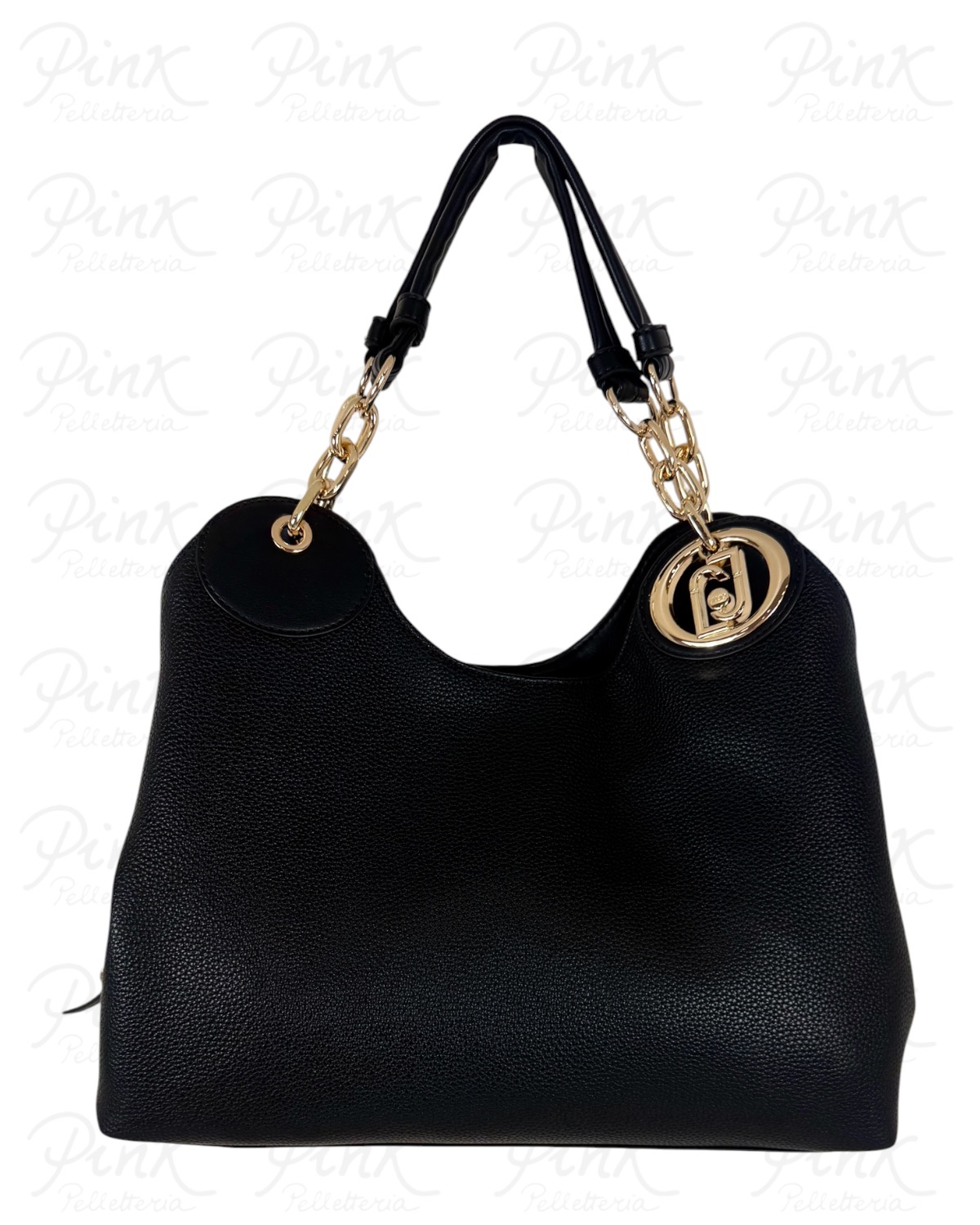 LIU JO Faiza Ecs M Satchel AF6024ES039-B1848 Nero/Brass Gold