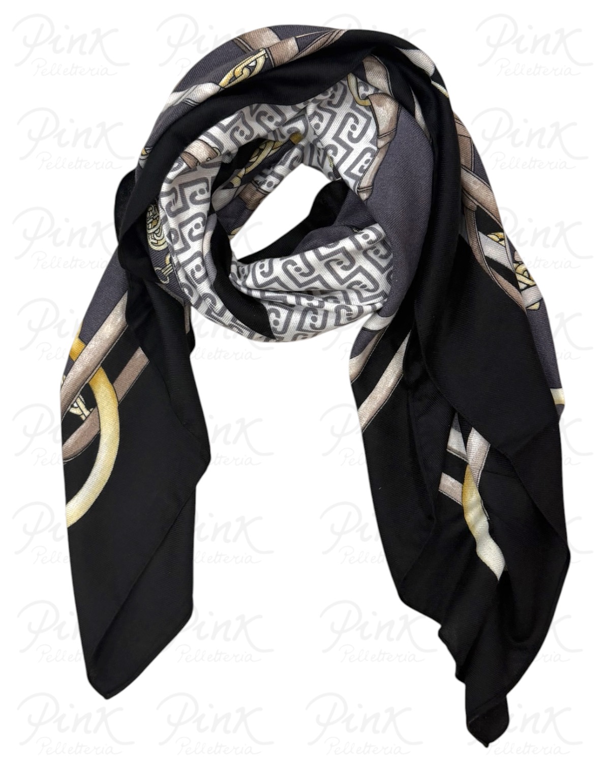 LIU JO Logo Foulard 2F6074T2745 22222 Nero - immagine 3