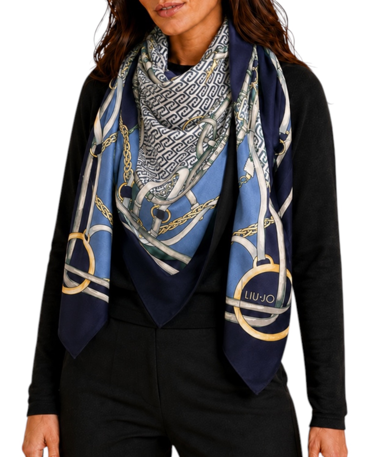 LIU JO Logo Foulard 2F6074T2745 90013 Midnight - immagine 2
