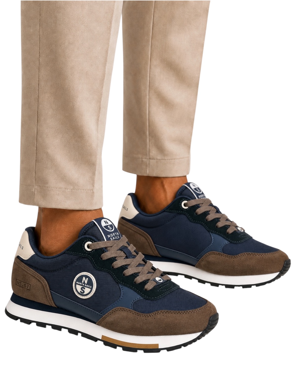 NORTH SAILS Man Rout Classic Sneaker M-NS25M114 828 Navy/Brown - immagine 2