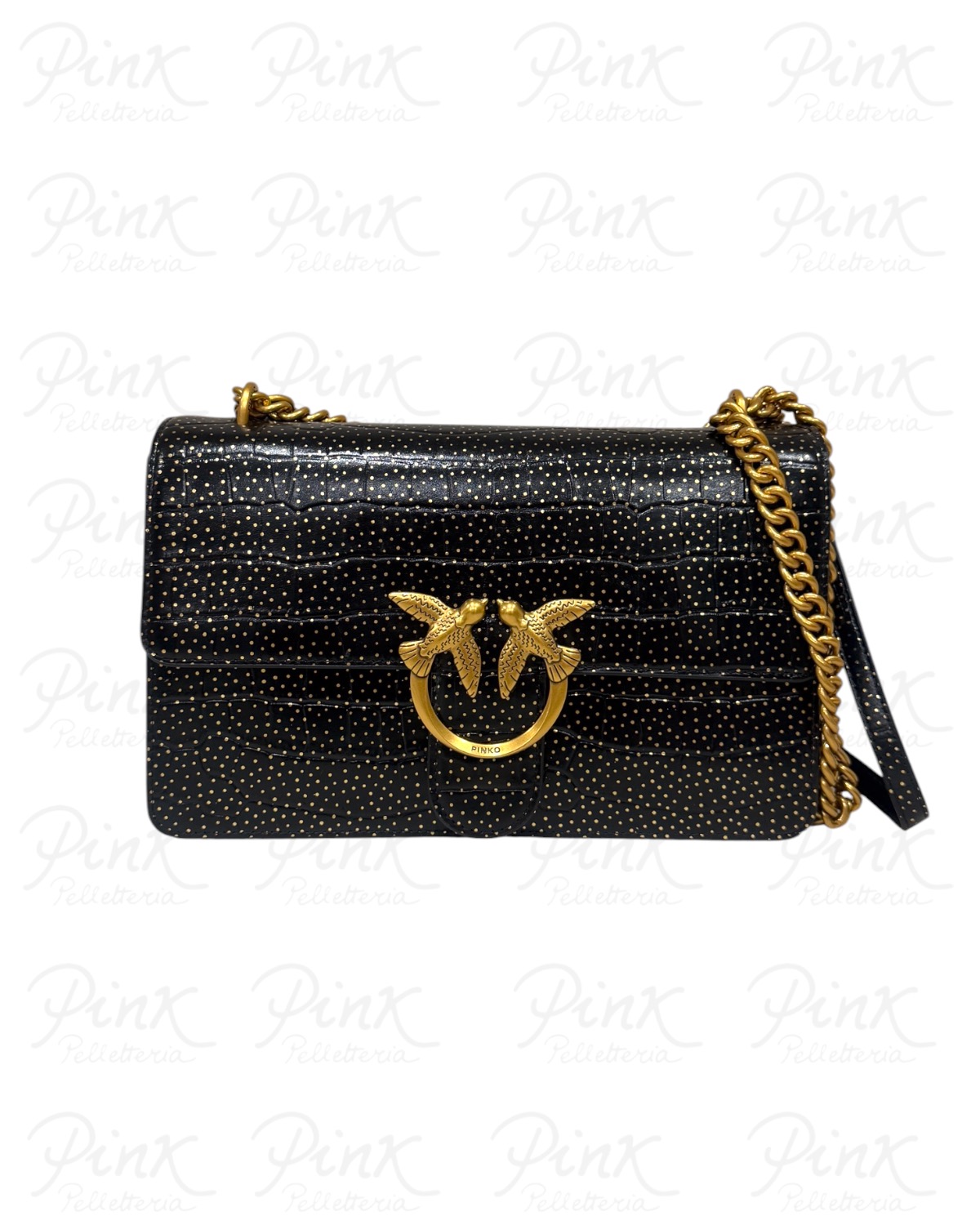 PINKO Love One Classic 104549-A3EP-Z99Q Nero-Antique Gold