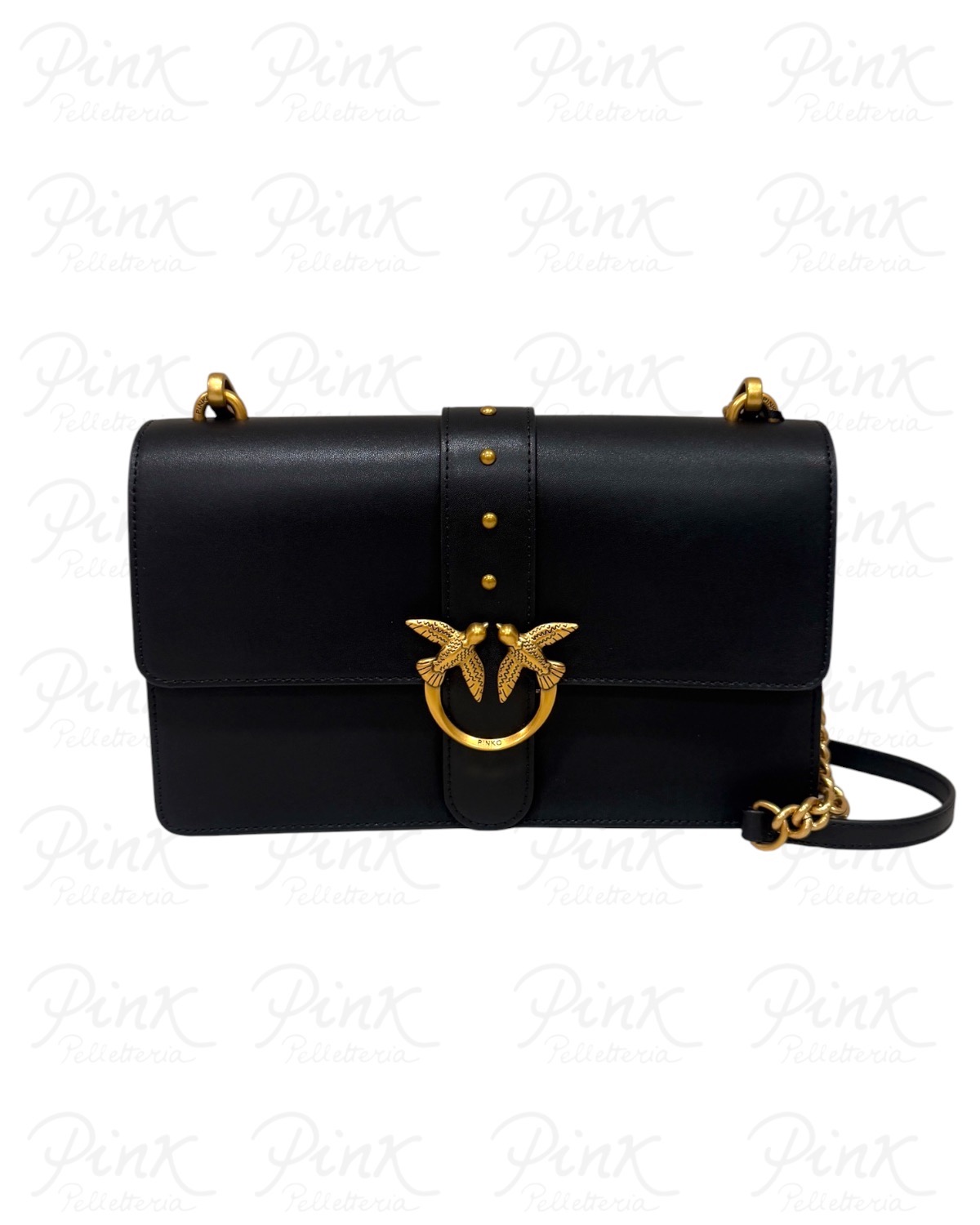 PINKO Love One Classic 107621-A0F1-Z99Q Nero-Antique Gold