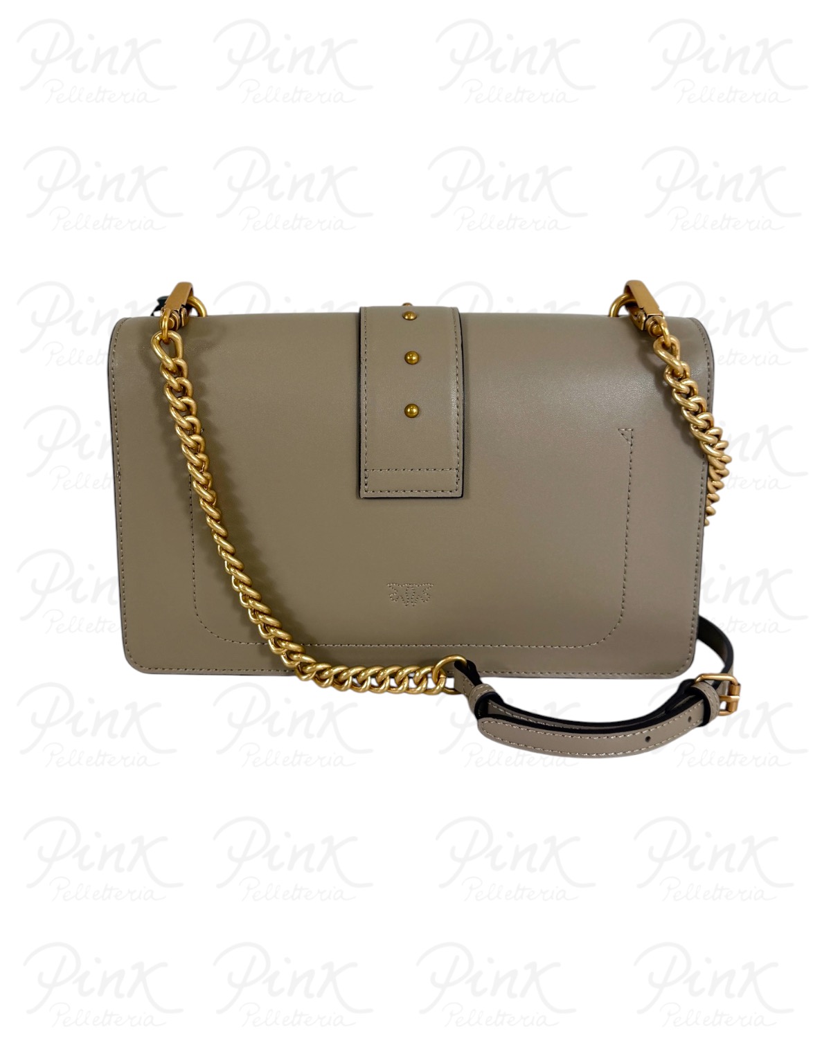 PINKO Love One Classic New Buckle 107070-A0F1-I49Q Grigio Talpa-Antique Gold - immagine 3