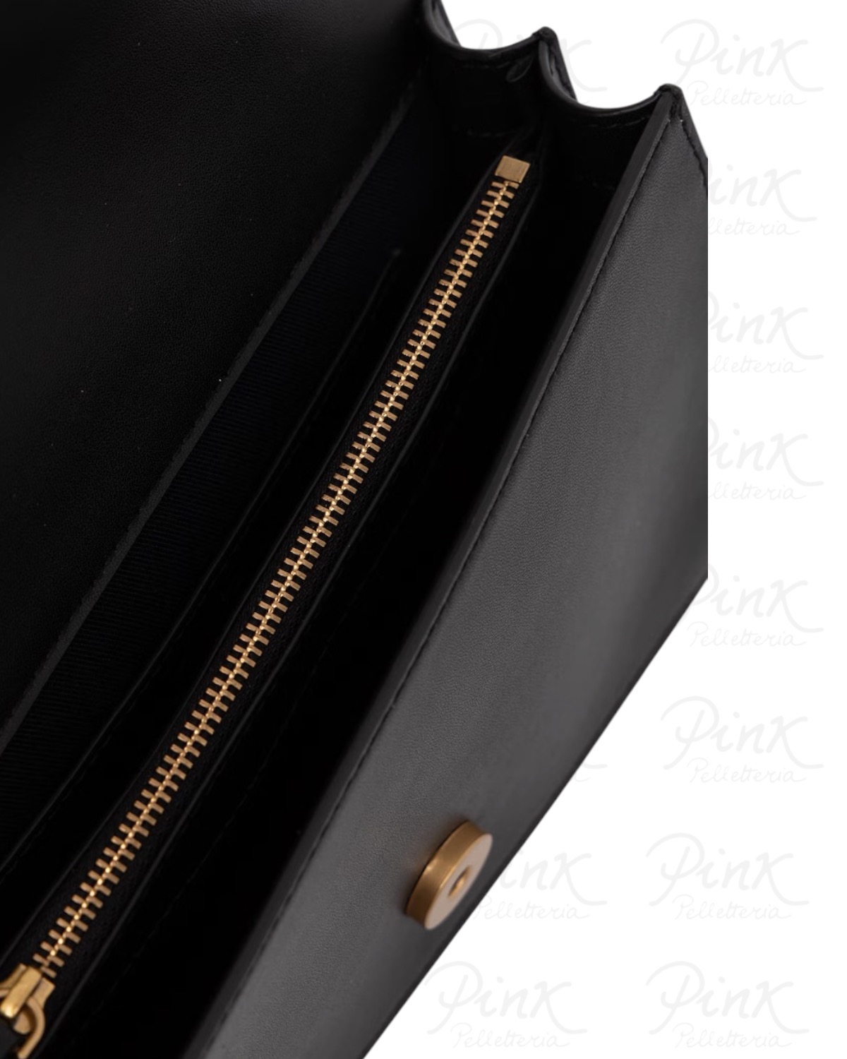 PINKO Love One Mini New Buckle 107071-A0F1-Z99Q Nero-Antique Gold - immagine 4