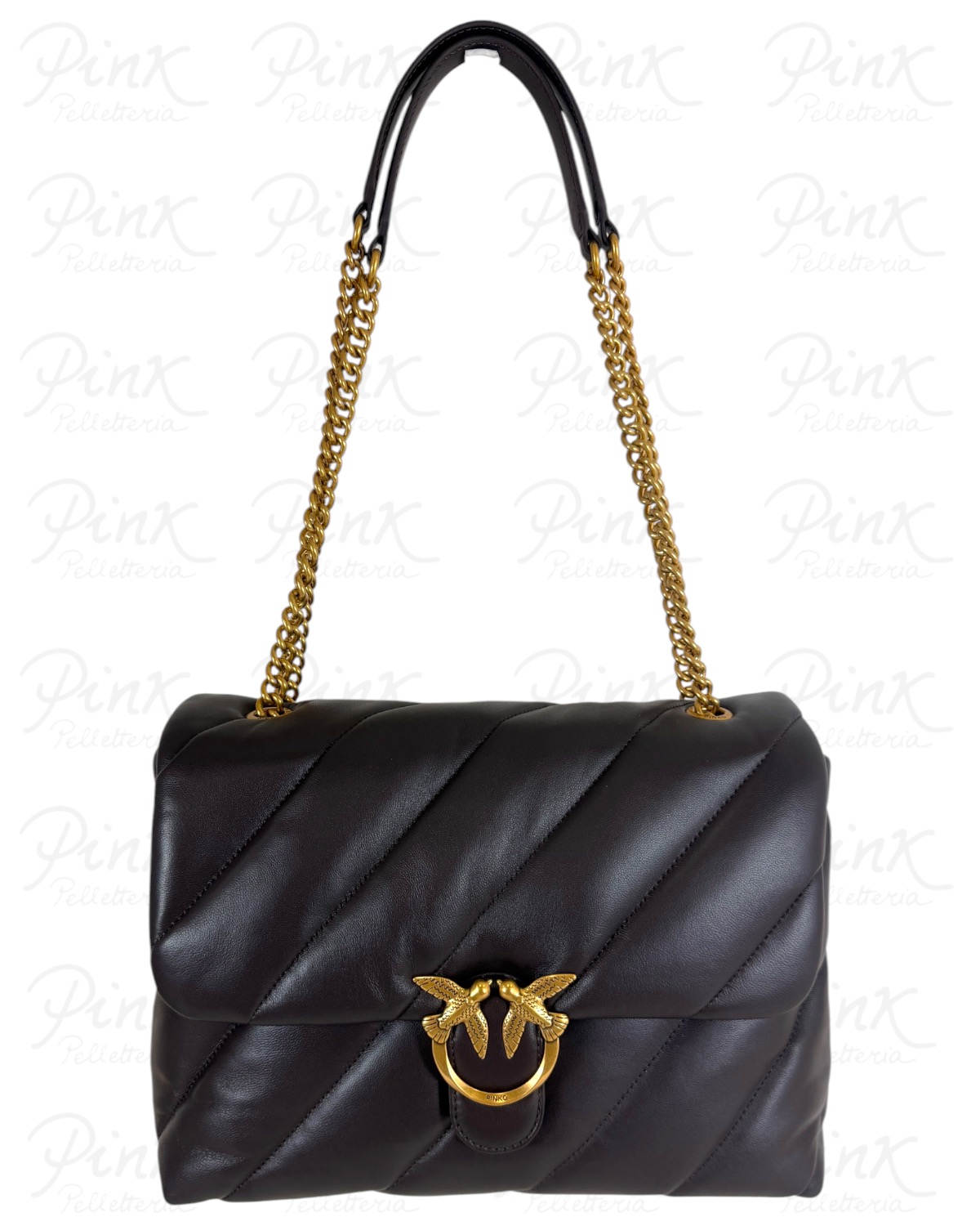 PINKO Love Puff Big 107615-A0F2-M12Q Marrone Marasca -Antique Gold - immagine 4