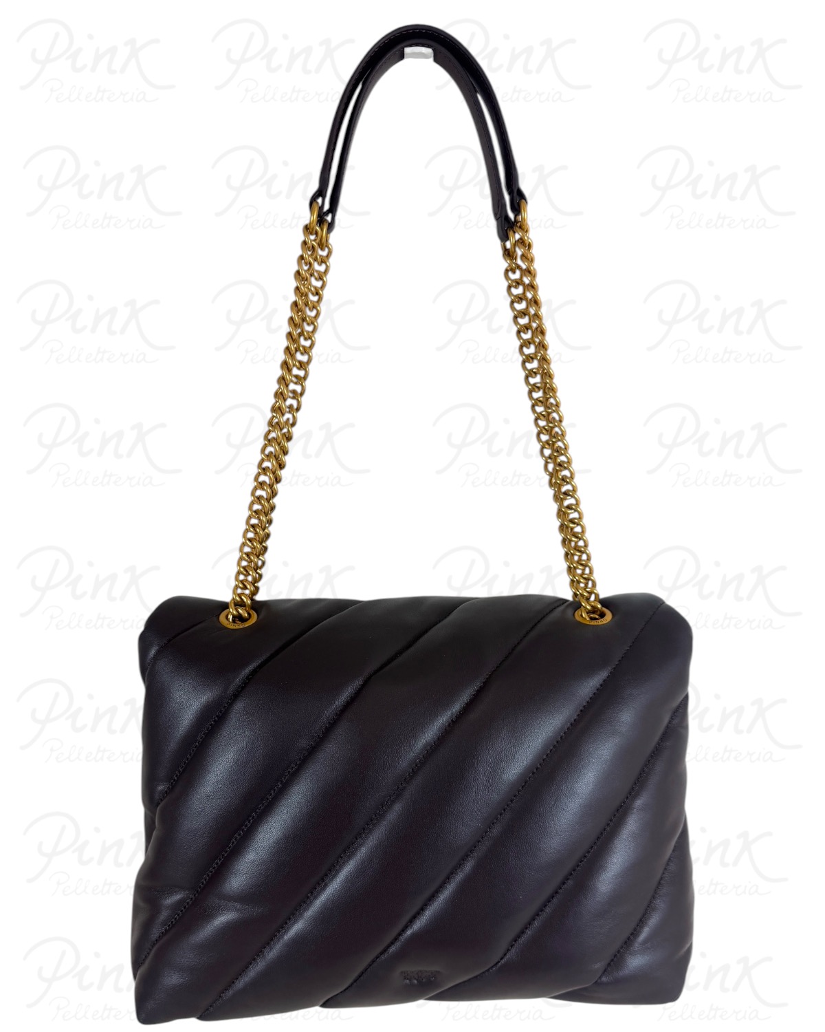 PINKO Love Puff Big 107615-A0F2-M12Q Marrone Marasca -Antique Gold - immagine 3