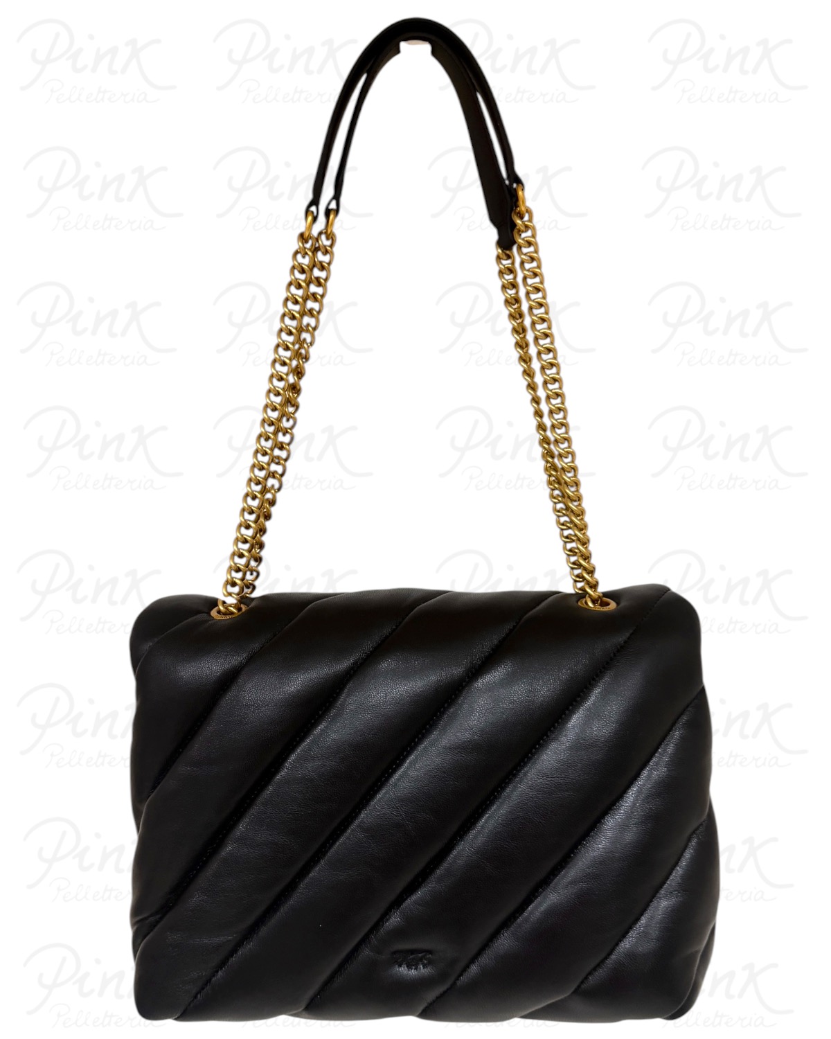 PINKO Love Puff Big 107615-A0F2-Z99Q Nero -Antique Gold - immagine 3