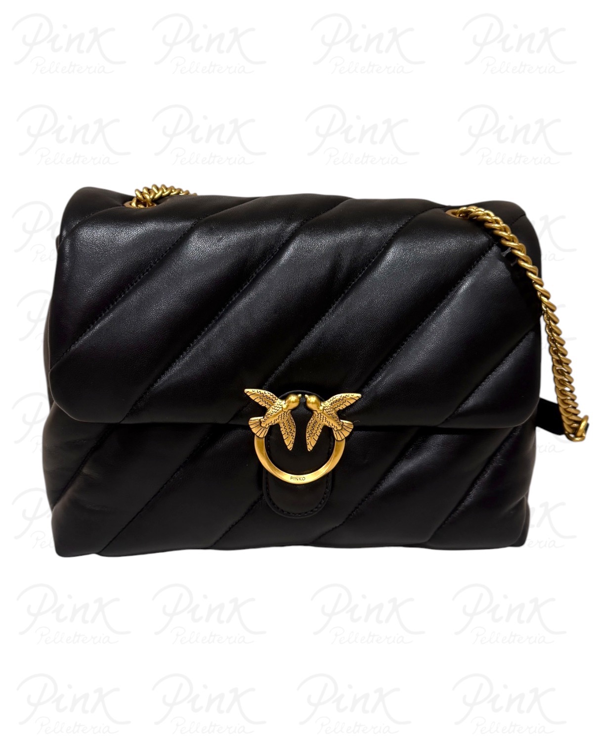 PINKO Love Puff Big 107615-A0F2-Z99Q Nero -Antique Gold