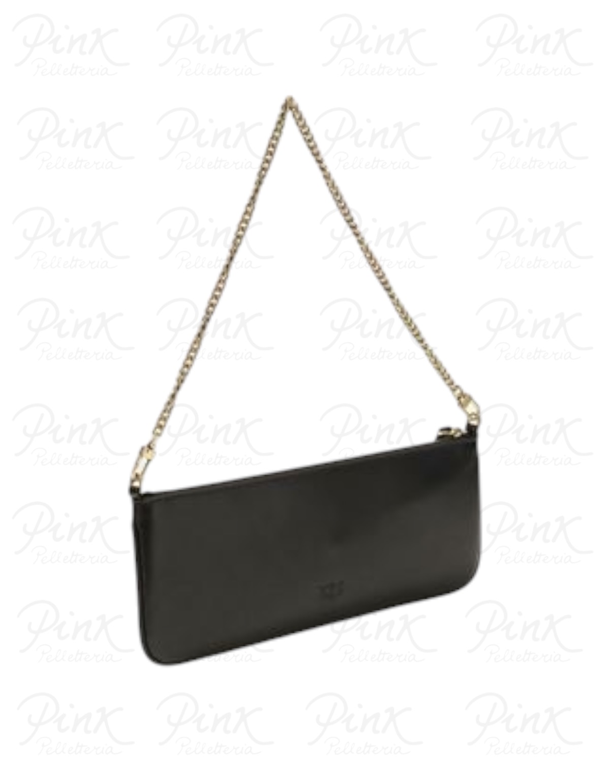 PINKO New Horizontal Flat Vitello Seta 107669-A0F1-Z99Q Nero-Antique Gold - immagine 3