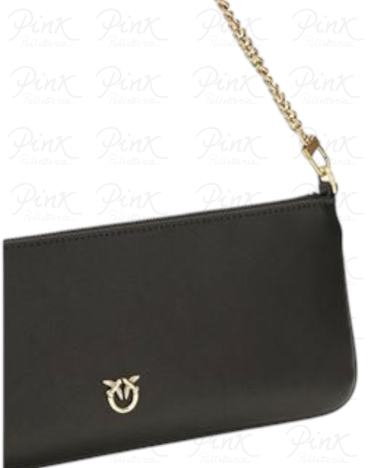PINKO New Horizontal Flat Vitello Seta 107669-A0F1-Z99Q Nero-Antique Gold - immagine 4
