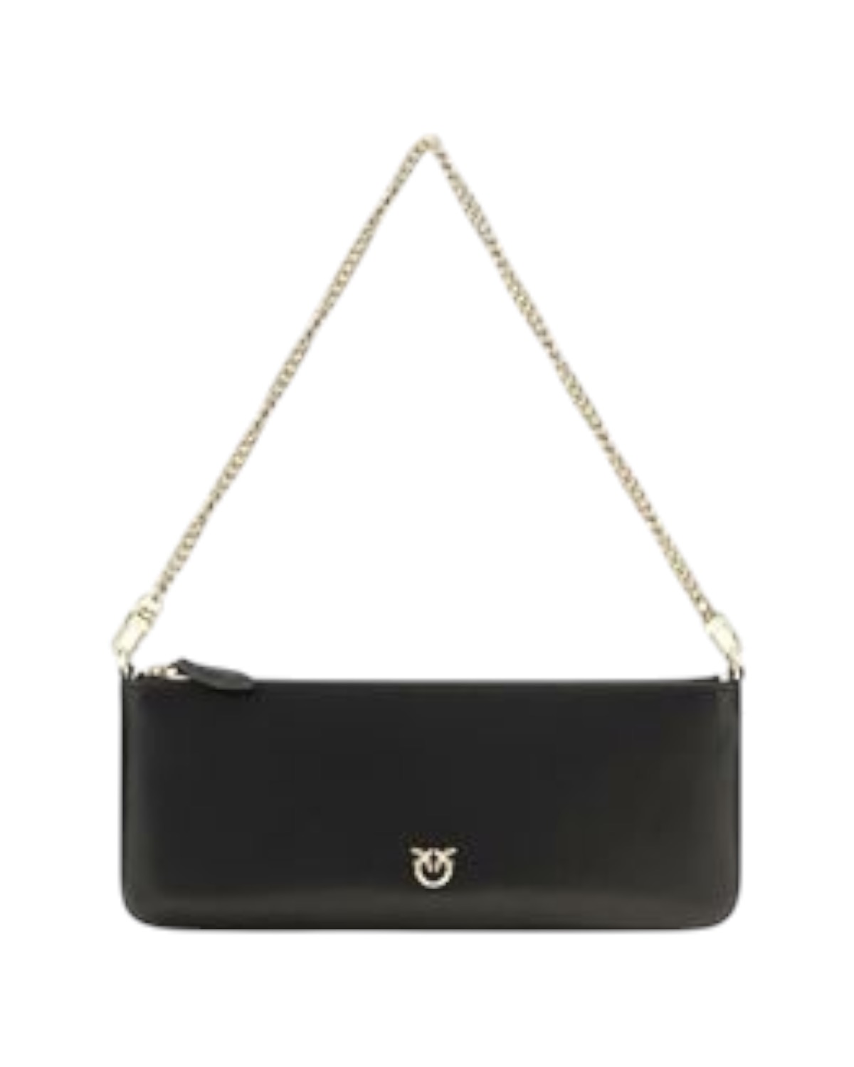 PINKO New Horizontal Flat Vitello Seta 107669-A0F1-Z99Q Nero-Antique Gold
