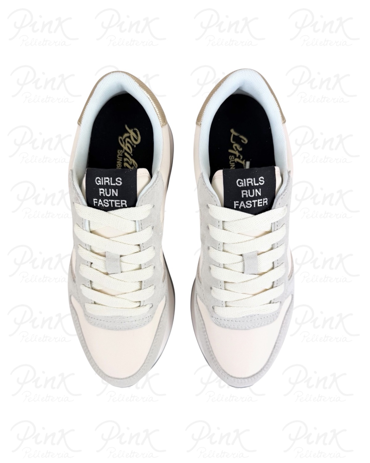 SUN68 Woman Ally Silver Gold Sneaker BZ46202 31 Bianco Panna - immagine 5