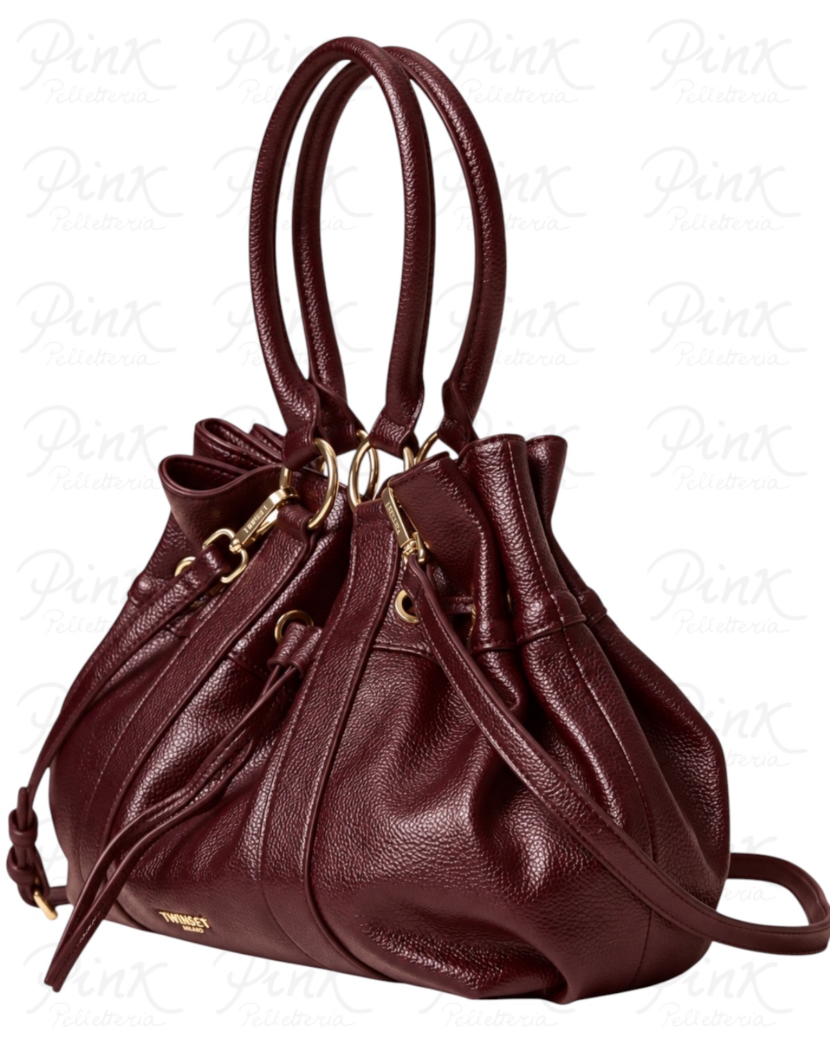 TWINSET Ruffle Bag Shopping 262TD8061 00020 Bordeaux - immagine 3