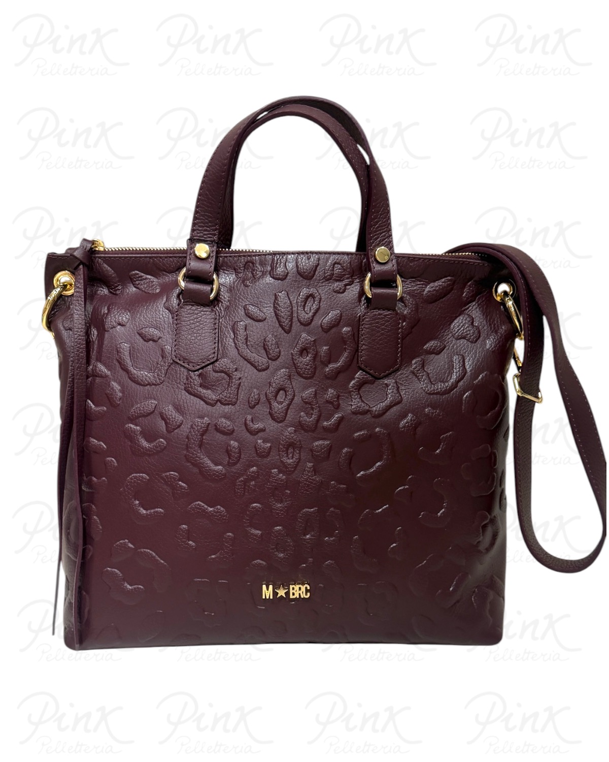M*BRC Print Borsa 2 Manici Grande I212 Burgundy