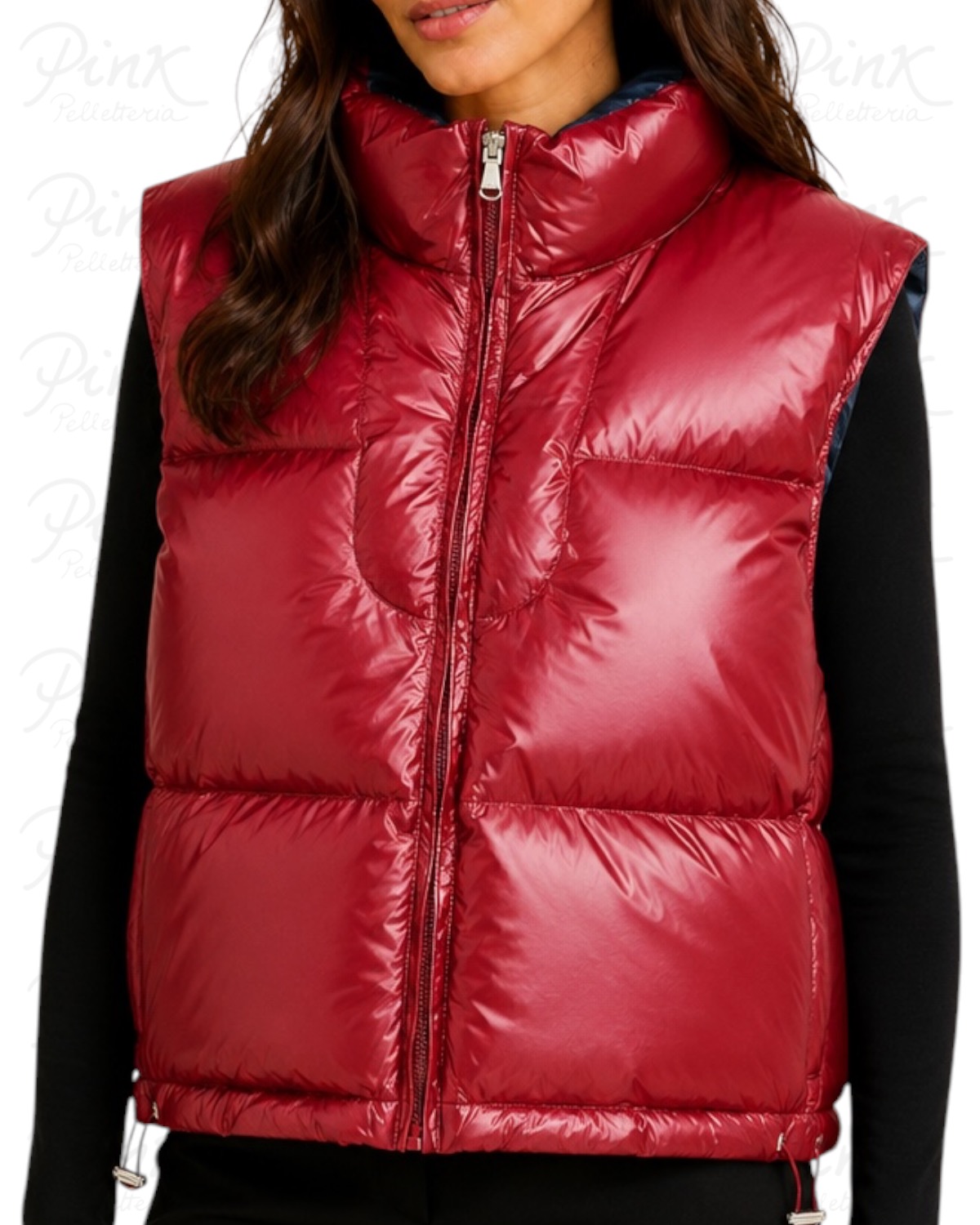 PATRIZIA PEPE Piumino Smanicato 8F0069 A503 J362 Mar Burgundy/Nex Blue