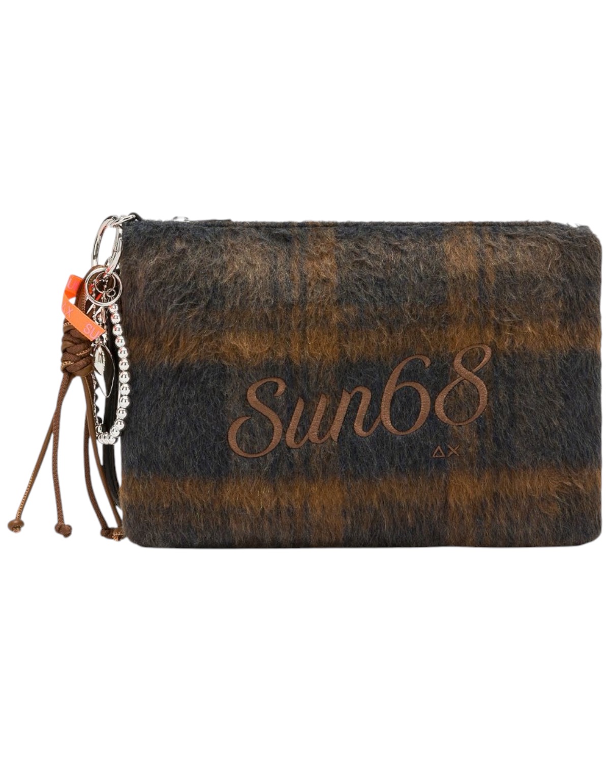 SUN68 Woman Fringes Pochette Wool Touch W46211-07 Navy Blue