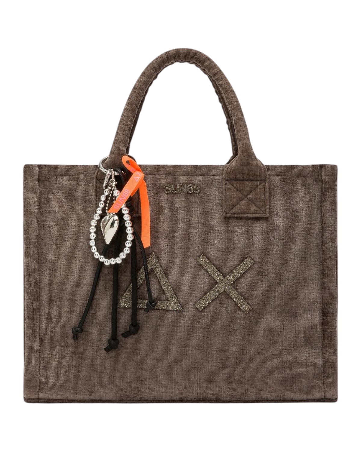 SUN68 Woman Velvet Cali Midi Bag W46205-66 Tortora