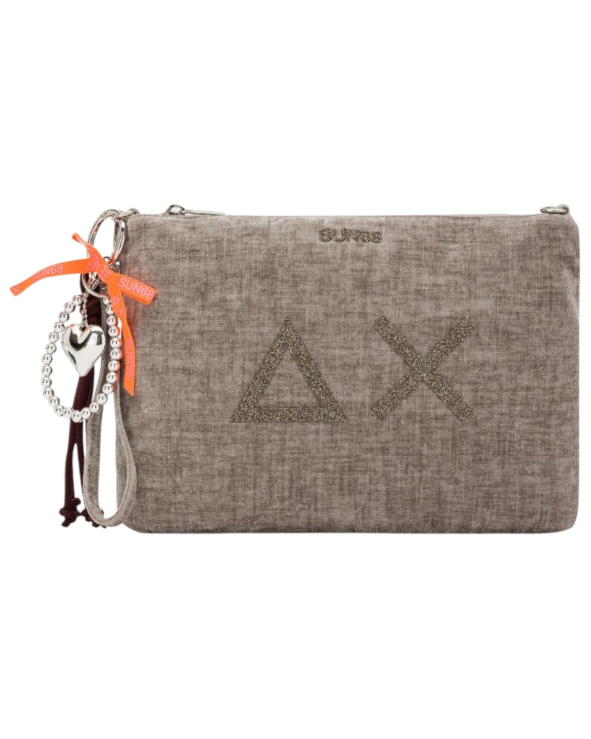SUN68 Woman Velvet Pochette c/Tracolla W46203-06 Grigio Chiaro