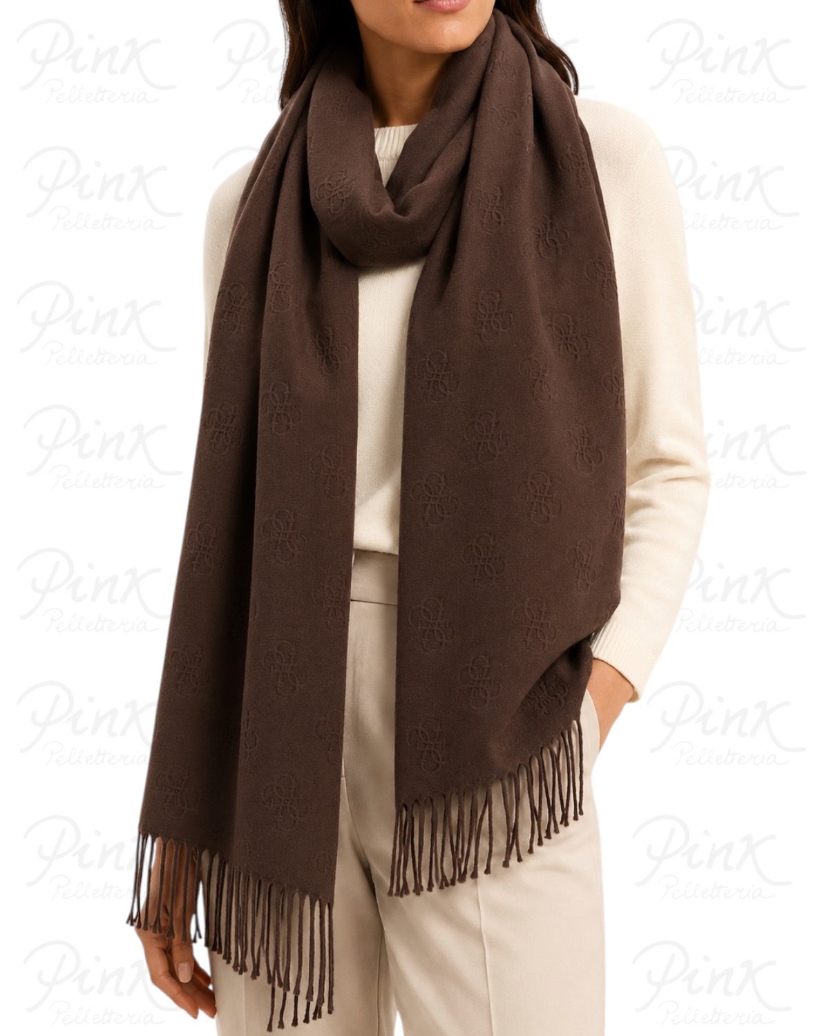 GUESS Scarf AW5675POL03 BRM Brown Multi - immagine 2