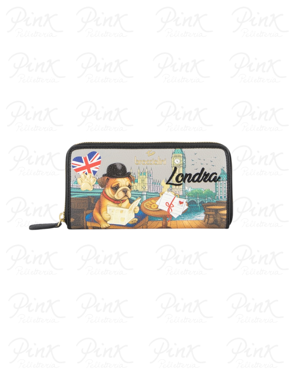 BRACCIALINI Cartoline Londra Portafoglio Zip Around B19167_126-CA-818 Multicolor