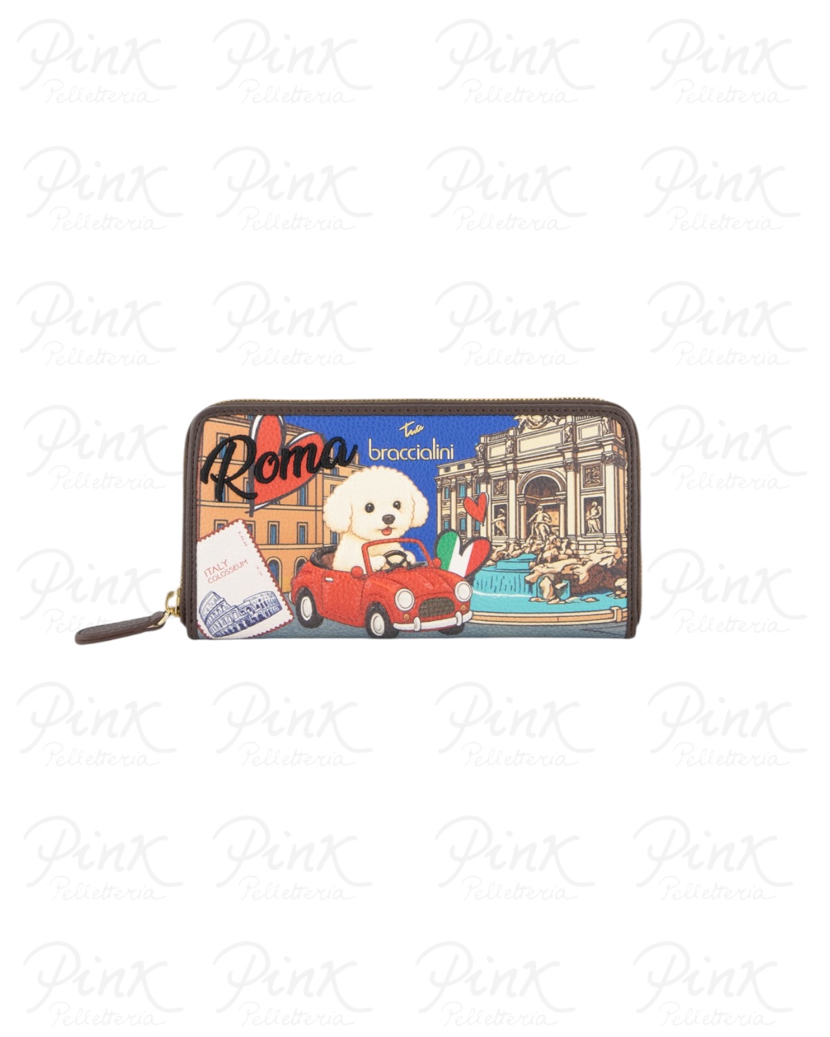 BRACCIALINI Cartoline Roma Portafoglio Zip Around B19168_126-CA-818 Multicolor